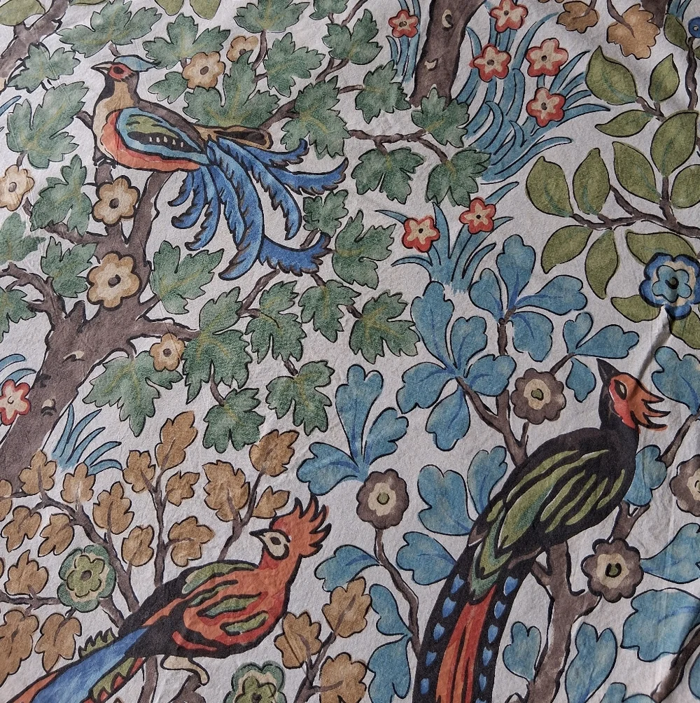 Pottery Barn Mayle Pillow Shams Birds Botanical Floral Set Of 2